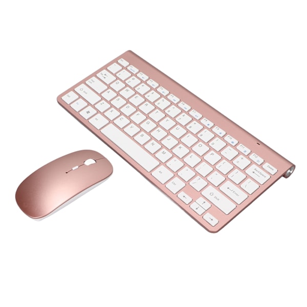 Tangentbord Musset 2.4G trådlöst 78 nycklar USB Tunna Etsade Keycaps Ergonomi Mute Button Datortangentbord Mus Rose Gold