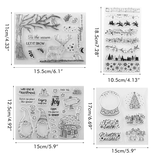 Klare julestempler Jul DIY Silikon klare stempler Søte stempler for kortlaging Crafting Scrapbooking Album
