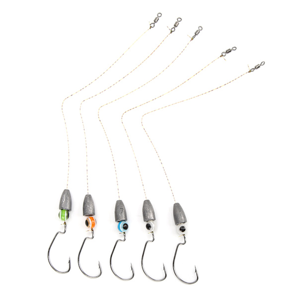 Fiskekroker Fiske Lures Jig Nylon Line med 3D Øye Ball Rustfritt Stål for Ferskvann Saltvann Bass Ørret Crappie