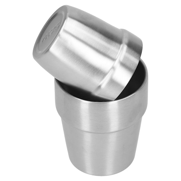 2 stk rustfrit stål dobbelvæggede kopper restaurant øl krus vand kaffekop (180 ml 300 ml)