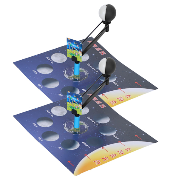 2 Set Barn Experiment Monteringsutrustning Kit Månfasmodell DIY Science Teaching Toy