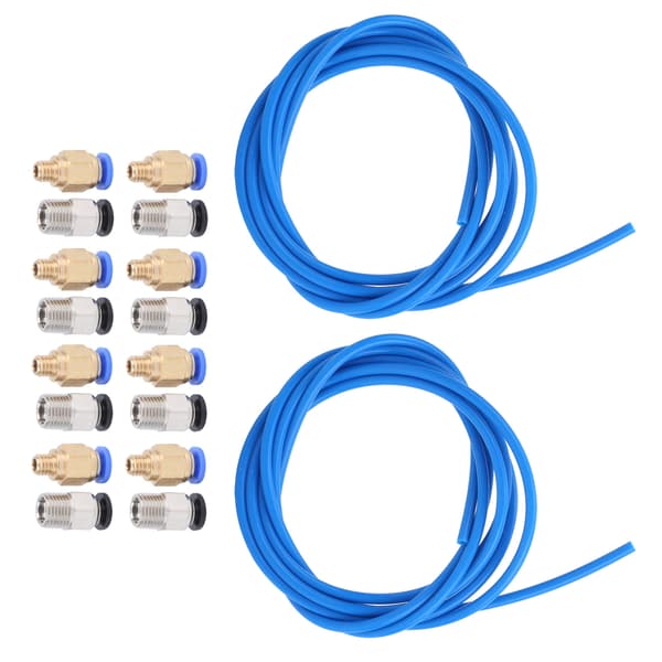 3D-printertilbehør 2 stk. blå PTFE-rør 8 stk. M10 8 stk. M6 pneumatisk stik