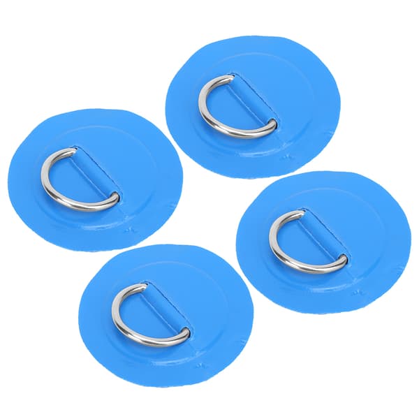 4 stk PVC-lapp med elastisk tausett D-ring lapp bungee tausett rustfritt stål D-ring pute blå
