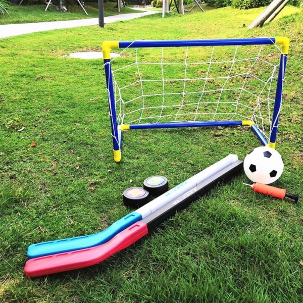 Mini jalkapallopallo ja verkko pumpulla taitettavalla toddler jalkapallomaaleilla