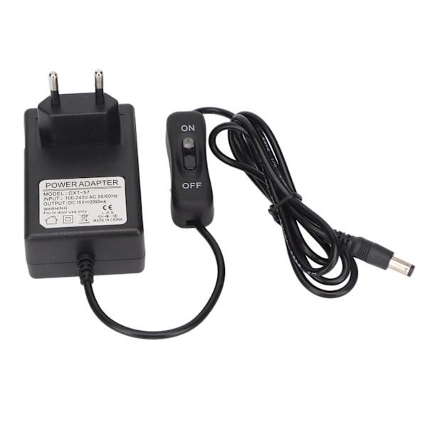 Foam Cutter Strömadapter 15V 2000mA Stark Plasitc Metal Wire Control Hot Wire Cutter Adapter 100‑240V EU-kontakt Max 30W