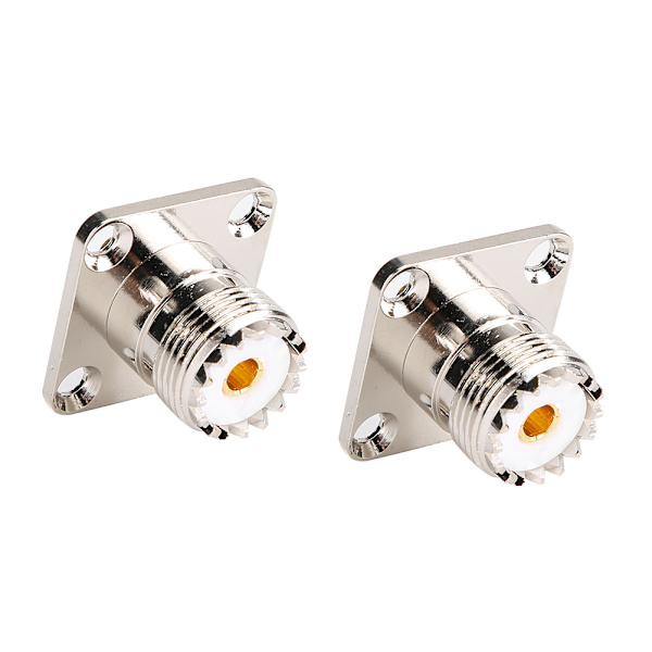 2 UHF naarisoitinta SO239 Messinki 4-reikäinen 50 ohmin adapteriliitin Adapterimuunnin