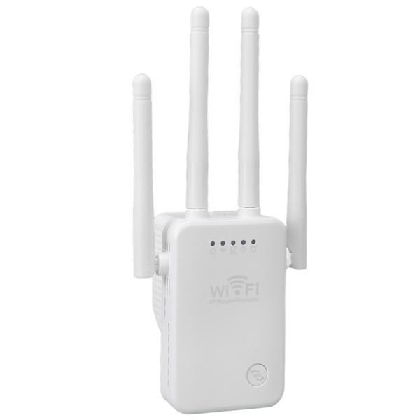 WiFi-forlenger 4 antenner 3 moduser Plug and Play WiFi-signalforsterker for hotell leilighet hjem 100‑240V EU-kontakt