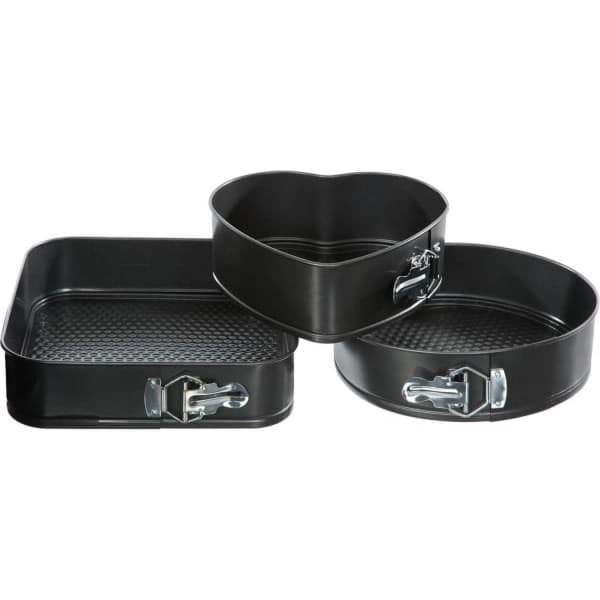【NX】Baking Pans in Various Shapes - 3 Black Springform Pans