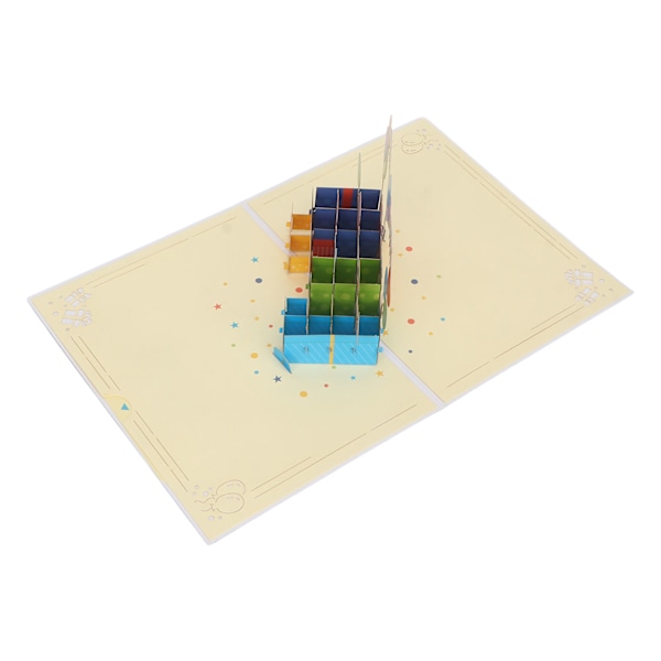 3D Onnittelukortti DIY Hieno Kaunis 3D Syntymäpäiväkortti Kirjekuorella Numerokorteilla
