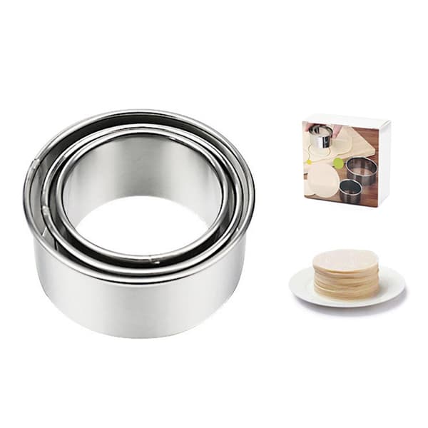 3 STK Dumpling Cutter Cookie Cutter Rustfrit Stål Rund Cirkel Tåler Opvaskemaskine Alsidig Effektiv Kage Dej Cutter til Køkken