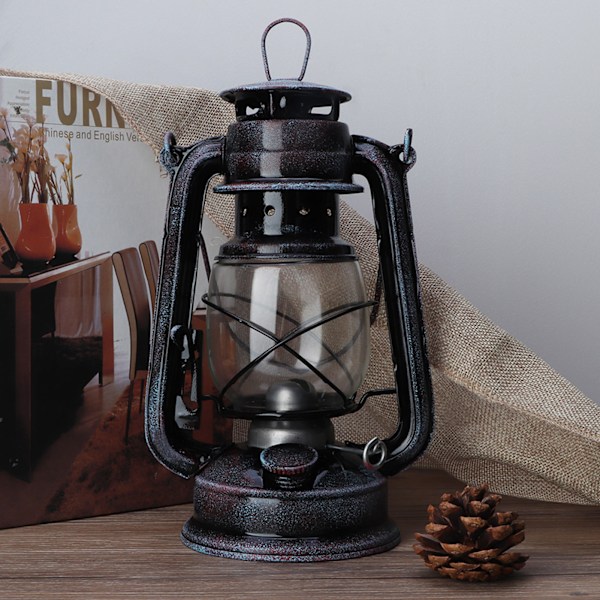24cm Klassisk Petroleumslampe Vintage Petroleumslygte Olielampe Bærbar Udendørs Campinglampe