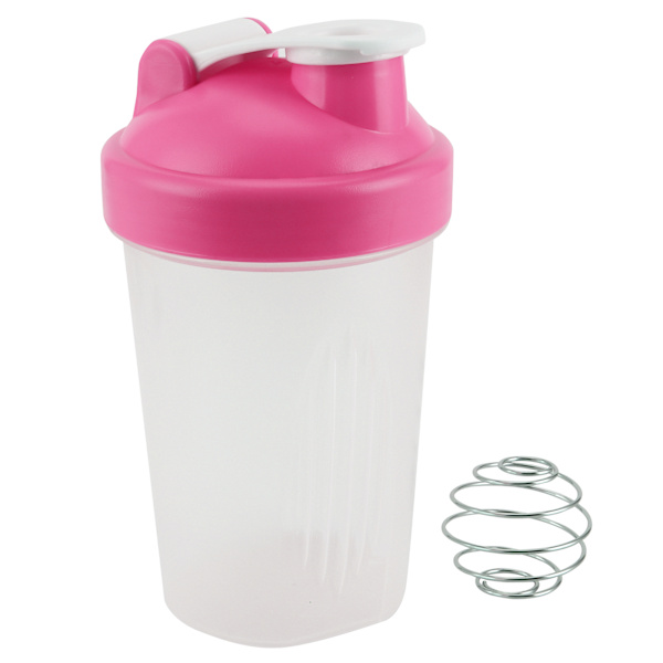 400ML Rystesflaske Plast Protein Flaske Fitness Vandflaske Sport Kop Uden BPA Pink