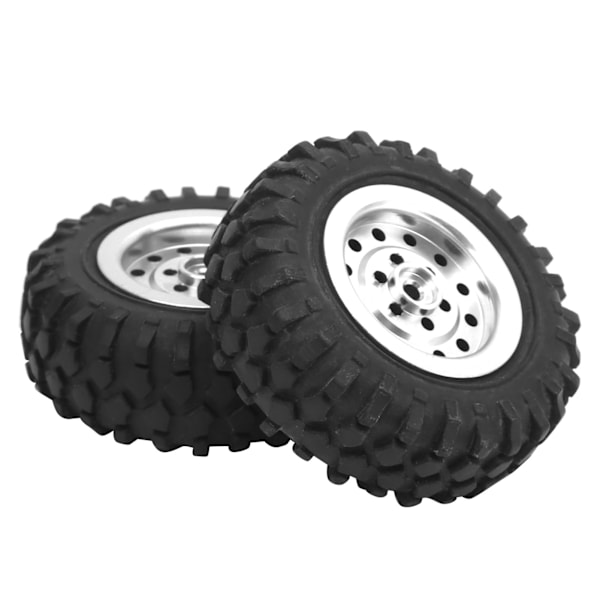 55 mm/2,2 tuuman RC-kuorma-auton renkaat ruuveilla, alumiiniseoskumista, liukastumisenesto, WPL D12 1/10 (hopea S)