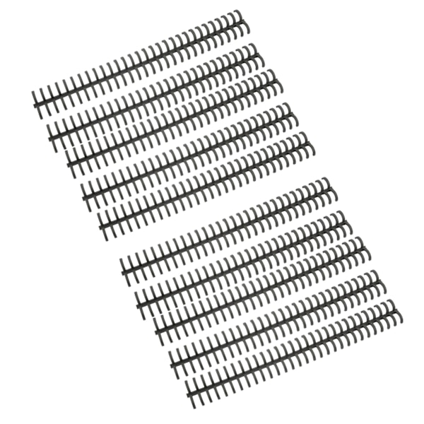 10 stk Bindende rygger Spiraler Spoler Kammar 30 hull plaststripe for løsblad 1/2in Diameter Svart