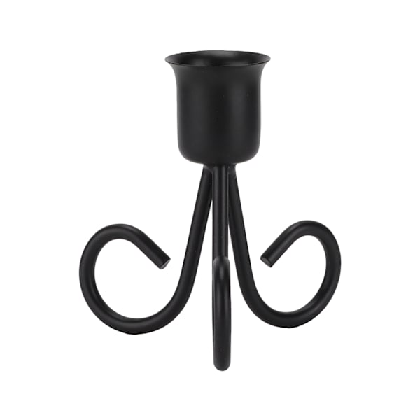 Smidesjärn Ljusstake Nordic Retro Geometric Aromaterapi Ljusstake Stativ HeminredningSvart