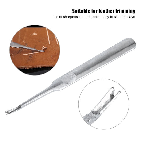 2 stk DIY V-type rustfritt stål Groover Edge Beveller Leathercraft trimverktøy (liten 95 mm)