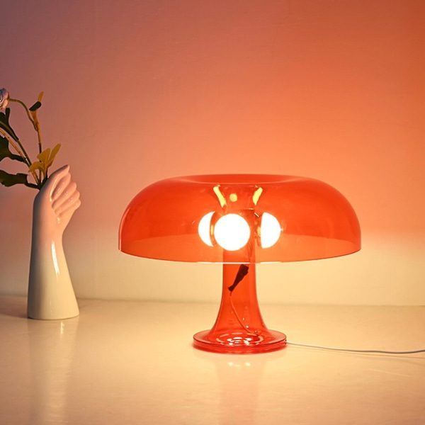 Opgraderet Retro Svampe Natlampe til Soveværelse og Stue - Dæmpbar og Elegant Orange