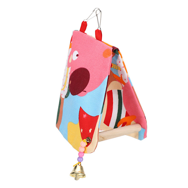 Parrot Swing Nest Open Nest Parrot Platform Dubbel Canvas Triangel Träskydd för fågelSmall storlek