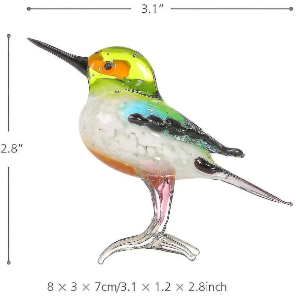 Lintulasi Värikäs Eläin Keräilyfiguuri Taide Käsinpuhalletut Miniatyyri Pöytäkoristeet Elämänmukaiset