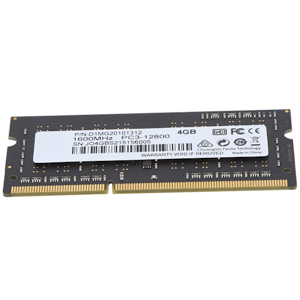 DDR3 RAM alumiinikotelolla Suorituskykyinen SODIMM DDR3‑1600MHz PC3‑12800 Kannettava muisti 4GB