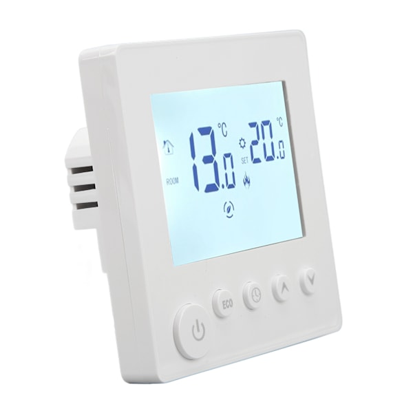 Digital termostat LCD-skjerm Timing Programmerbar temperaturregulator AC 90‑240V for oppvarming 16A elektrisk oppvarming med 3 meter sensorkabel
