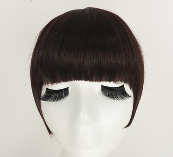 Fringe Clip In On Bangs Raka hårförlängning[NX] Dark Brown