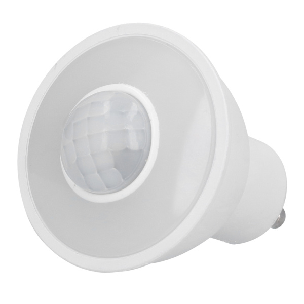 GU10 LED-pære med infrarød bevegelsessensor 5W 500LM Taklampe for korridor AC100-240V hvitt lys