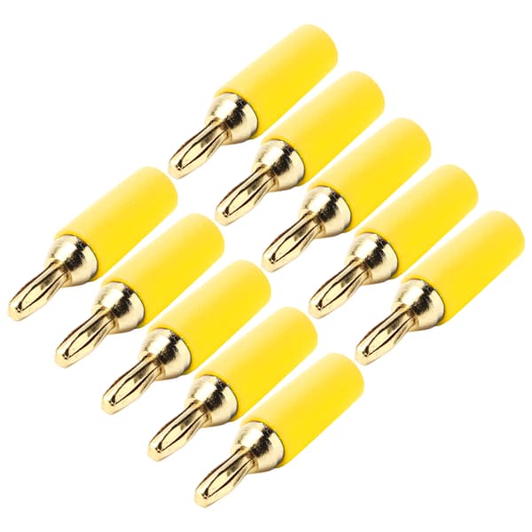 10 stk. bananstik 2,5 mm forgyldt messing loddetype hanstik tilbehørssæt KitYellow