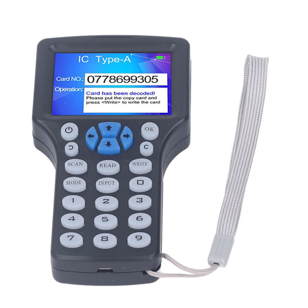 Musta NFC RFID -kortinlukija UID-avaimenperällä HD 2,8 tuuman värillinen näyttö Korttien kopioija Tulostin Duplikaattori