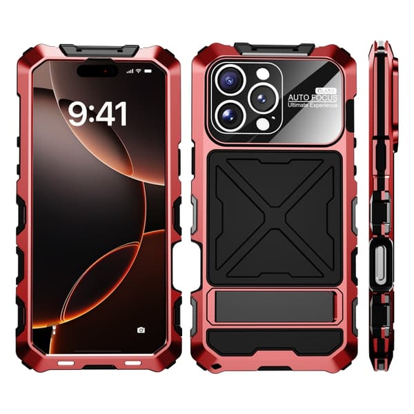 Kompatibel med iPhone 16 Pro Max-deksel - Vanntett, støvtett og støtsikkert mobildeksel Röd