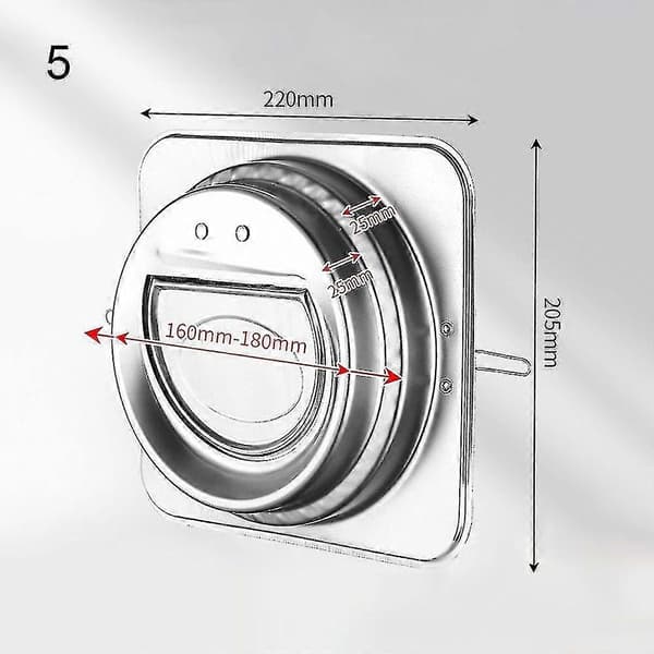 100-180mm Rund Rör Dragspärr Backspjäll Envägs Ventilationsfläkt Luftkanal Backventil Köksventilationsgaller 5