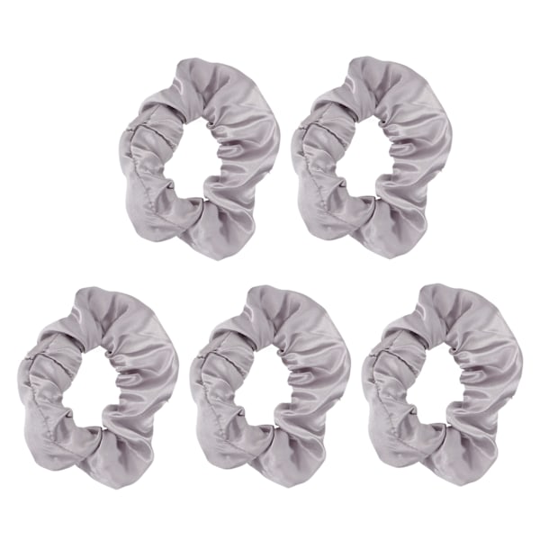 5 stk Lysende Scrunchies Lysende Grå Satin Elastisk Glow in The Dark Hår Scrunchy for Kvinner