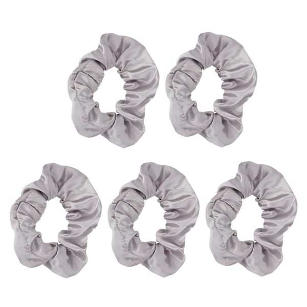 5 stk Lysende Scrunchies Lysende Grå Satin Elastisk Glow in The Dark Hår Scrunchy til Kvinder