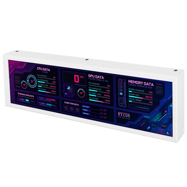 8,8-tommer computer temperaturmonitor 1920x480 60Hz til AIDA64 CPU GPU SSD Data Temperaturmonitor til Raspberry Pi til Windows Hvid