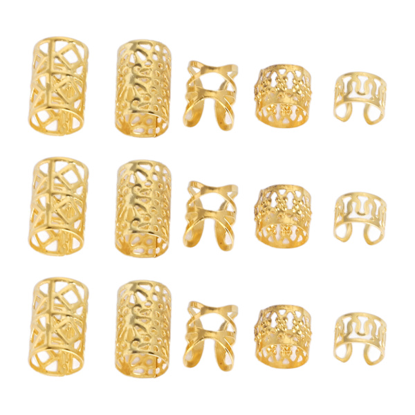 200 stk Hårlock-Perler Fleksibel Legering Flot Mode Hårpynt Ringe til Bryllupsfest Guld