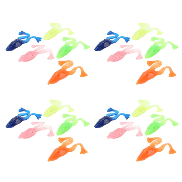 20 stk Myk Silikon Frosk Lure 8cm 5.5g Kunstagn Frosk Myk Fiskeagn Flytende Agner med Vekt Hull Topp Vannfiske