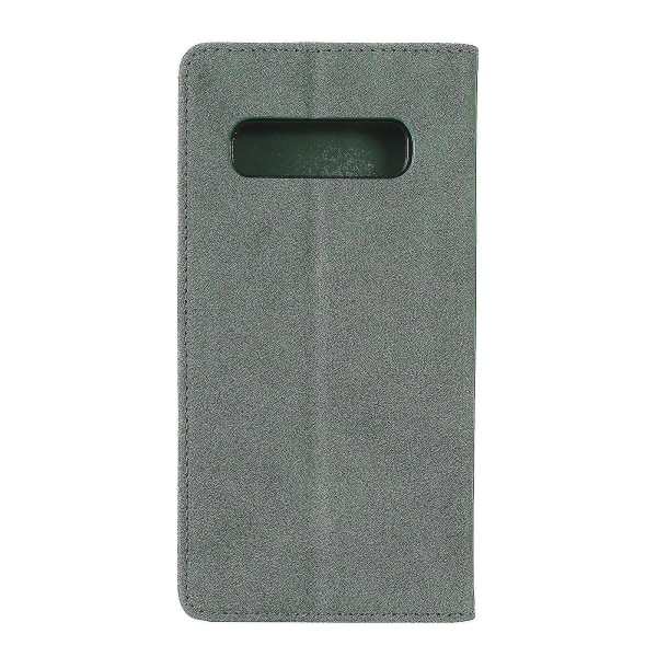 Samsung Galaxy S10 Plus case Magneettisesti suljettava lompakko Kirja Flip Folio Jalusta Näkymä Cover Iskunkestävä - Vihreä