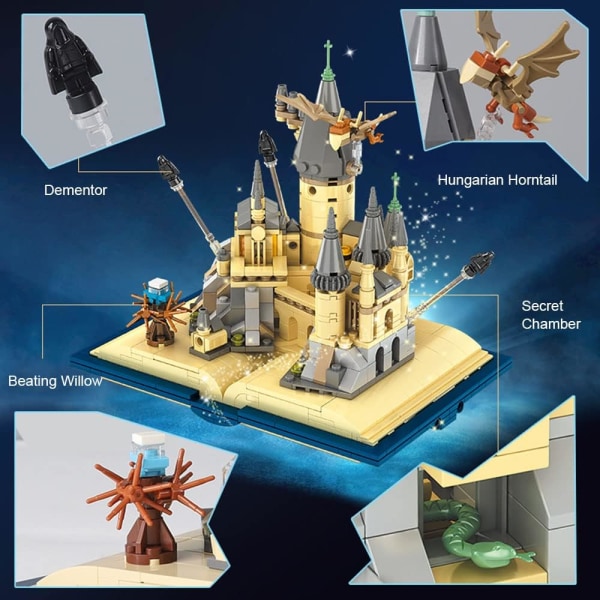 Harry Potter 3D-puslespil, 727 stk, realistisk design, perfekt gave til voksne og børn. Hogwarts kreativt byggelegetøj til børn.