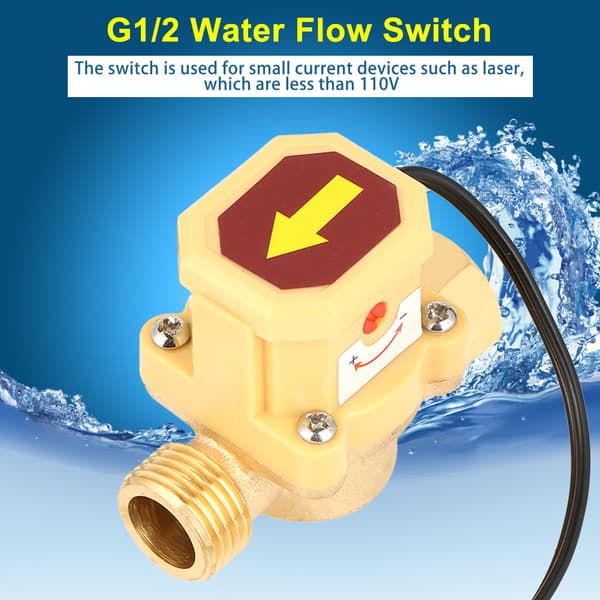 1 st Mässingspump Tryck Vattenflödeskontroll Sensor Switch G1/2 invändig hangänga