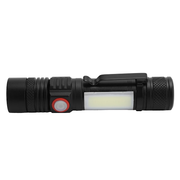 T6+COB elektrisk ficklampa Teleskopisk zoom Kraftfull ficklampa Dubbla ljuskällor utomhusfackla