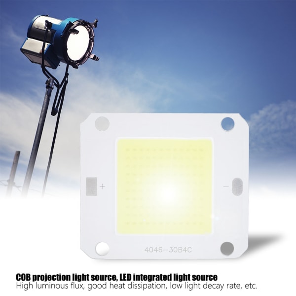 50W:n pitkäikäinen ja kirkas COB-integroitu LED-valonlähde (valkoinen 6000-6500K)
