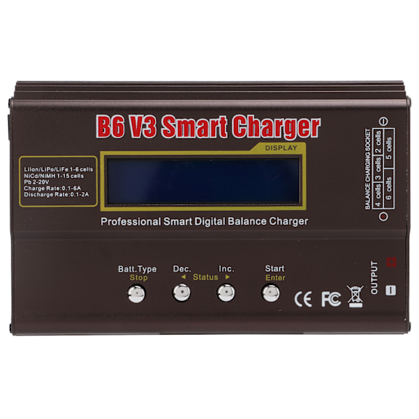 Smart Laddare Multifunktion 80W Maximal Säkerhet Bred Kompatibilitet B6 V3 Balansladdare för Liion Lipo Pb Batteri
