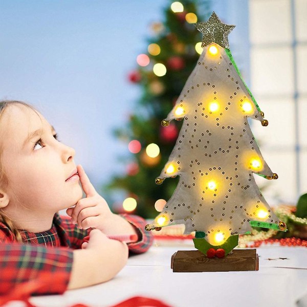 Bordplate Led juletrær, stasjonær lysende juletre, gave til barn