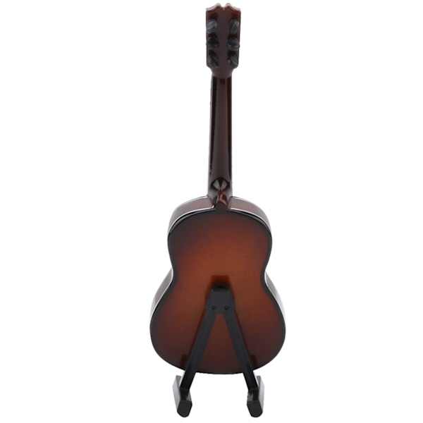 Mini træguitar model display Mini musikalske pynt Håndværk hjemindretning (brun 14cm)