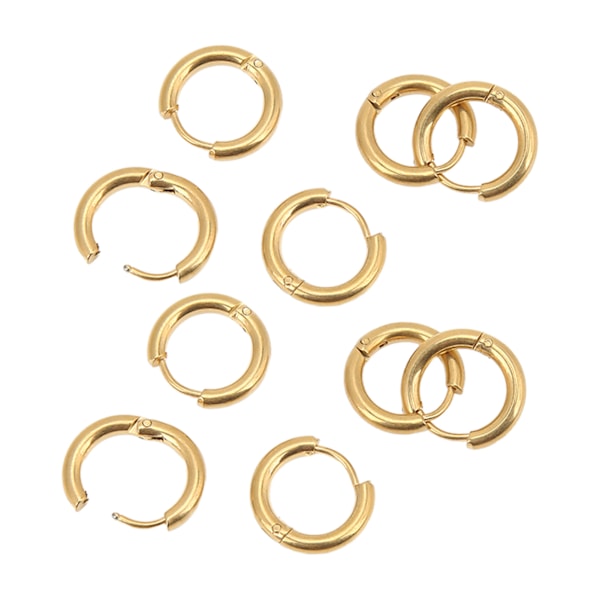 10 st Hoop Örhängen Golden Simple Wire Diameter 2,5 mm Innerdiameter 10 mm Örhängen Tillbehör