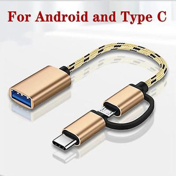 2 i 1 Type-c Otg Adapter Kabel For Samsung S10 S10 Xiaomi Mi 9 Android Macbook Mouse Gamepad Nettbrett PC Type C Otg Usb-kabel 4