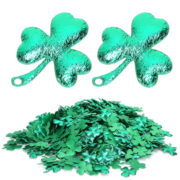 1000 stk. dekorative lykkekløver, grønne, til St. Patricks Day-fest