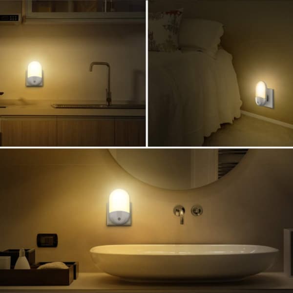 1/2 stk EU Stik Natlampe LED-sensorlys Automatisk Energibesparende Natlampe