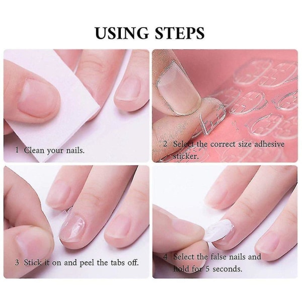 24 stk tryk på falske negle Flamme kiste Firkantet akryl falske negle brandlim på fingre Negle til kvinder piger Diy Manicure Salon