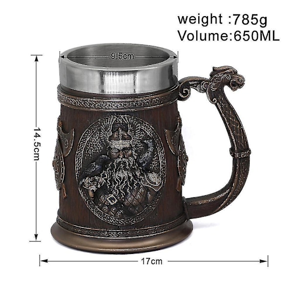 Viking Odin Thor Mjolnir Ølkopp - 20 Oz